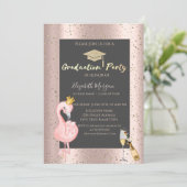 グラッドキャップ，ワイン，フラミンゴバラ金ゴールド卒業 招待状 (スタンド正面)