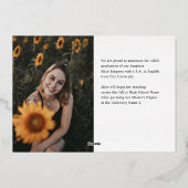 グラッドシック数々の写真卒業 箔招待状 (裏面)