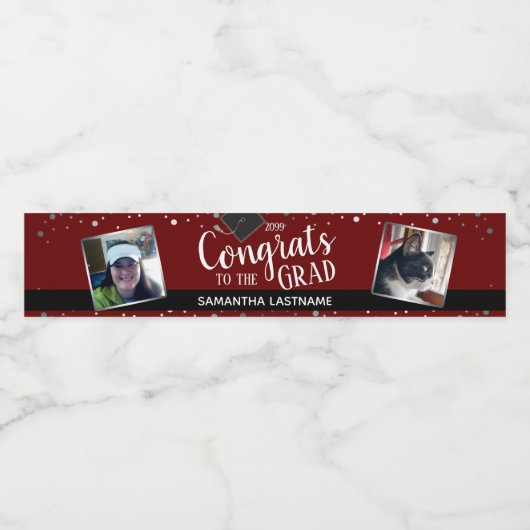 グラッドシルバーフォトエレガントへのおめでとう ペットボトルラベル (シングルラベル)