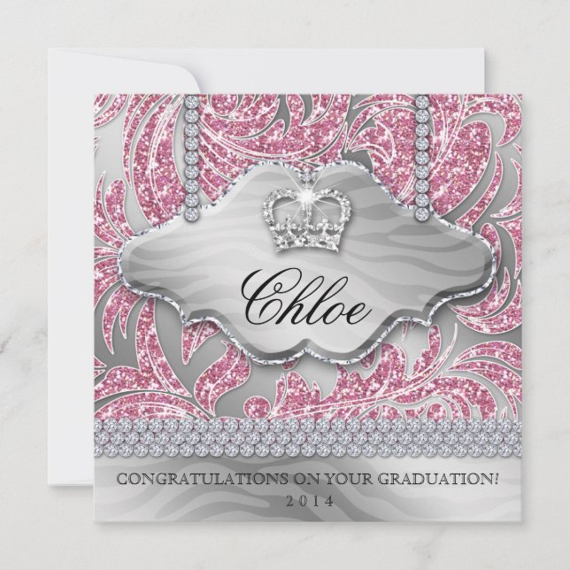 グラッドスウィート16パーティーピンククラウングリッター葉 (正面)