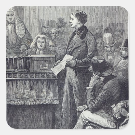 グラッドストン氏が処女演説を行う スクエアシール (正面)