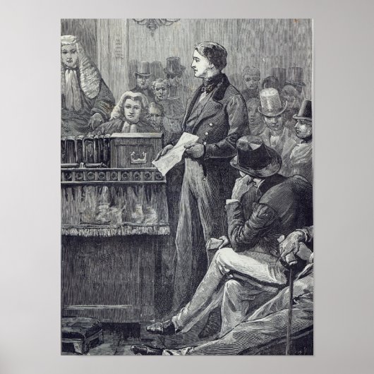 グラッドストン氏が処女演説を行う ポスター (正面)