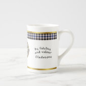 グラッドストーンクランバッジタータンチェック&モットー ボーンチャイナマグカップ (右)