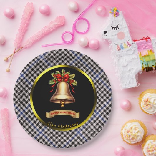 グラッドストーンタータンチェックパーソナライズされたクリスマス ペーパープレート (パーティー)