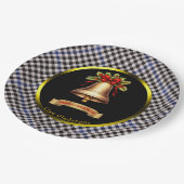 グラッドストーンタータンチェックパーソナライズされたクリスマス ペーパープレート (アングル)