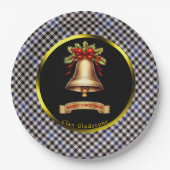 グラッドストーンタータンチェックパーソナライズされたクリスマス ペーパープレート (正面)