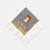 グラッドストーンパーソナライズされたタータンチェッククリスマス 縁ありランチョンナプキン (角)