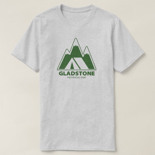 グラッドストーン州立公園の山々でのキャンプ Tシャツ (デザイン正面)
