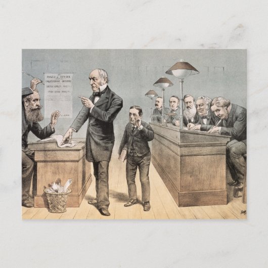 グラッドストーン氏と事務員 ポストカード (正面)