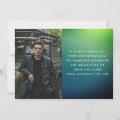 グラッドフォトグリーンカスタムブルーグラデーション大学 案内状 (裏面)