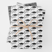 グラッドブラックエレガントの卒業キャップスクリプト ラッピングペーパーシート (インサイチュ)