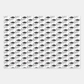 グラッドブラックエレガントの卒業キャップスクリプト ラッピングペーパーシート (正面)