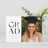 グラッドブロックモダン写真の卒業 招待状 (スタンド正面)