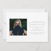 グラッドブロックモダン写真の卒業 招待状 (裏面)