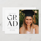 グラッドブロックモダン写真の卒業 招待状 (正面/裏面)
