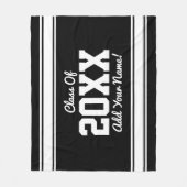 グラッパーソナライズされたドイヤーストライプズ黒フリースブランケ フリースブランケット (正面)