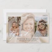 グラッモダンドスクリプトクリームオーバーレイGrad 3枚フォト 招待状 (正面)