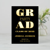 グラッモダンドパーティー箔招待状 箔招待状 (立ち正面)