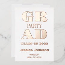 グラッモダンドパーティー箔招待状