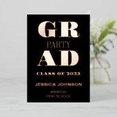 グラッモダンドパーティー箔招待状 箔招待状 (立ち正面)