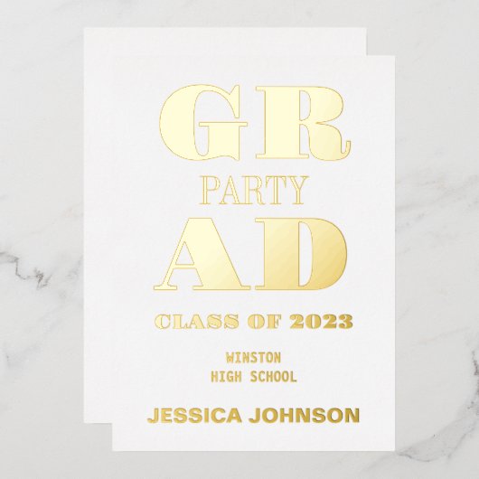 グラッモダンドパーティー箔招待状 箔招待状 (正面/裏面)