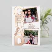 グラッモダンドパーティー3フォトバラ金ゴールド 箔招待状 (立ち正面)