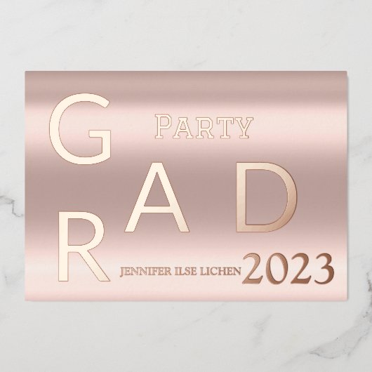 グラッモダンドパーティー 箔招待状 (正面)