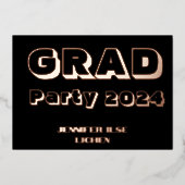 グラッモダンドパーティー 箔招待状 (正面)