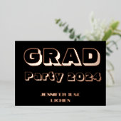 グラッモダンドパーティー 箔招待状 (立ち正面)