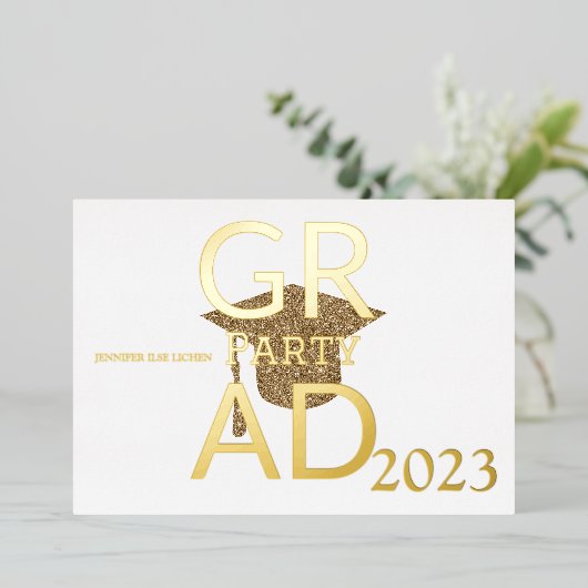 グラッモダンドパーティー 箔招待状 (立ち正面)