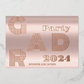 グラッモダンドパーティー 箔招待状 (正面)