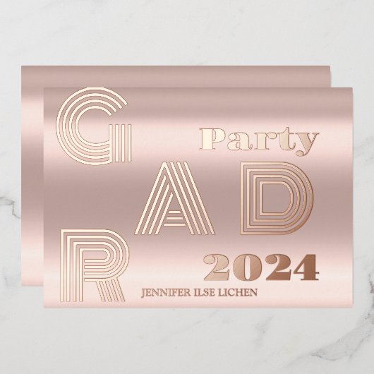 グラッモダンドパーティー 箔招待状 (正面/裏面)