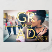 グラッモダンドパーティー 箔招待状 (正面)