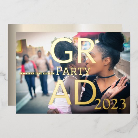 グラッモダンドパーティー 箔招待状 (正面/裏面)