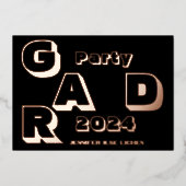 グラッモダンドパーティー 箔招待状 (正面)