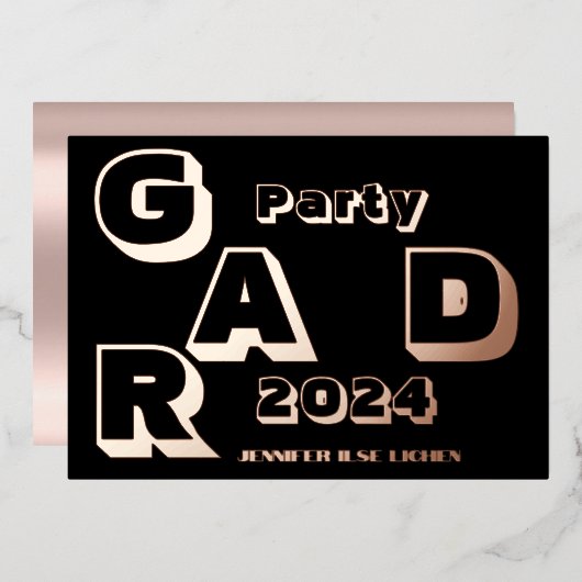 グラッモダンドパーティー 箔招待状 (正面/裏面)