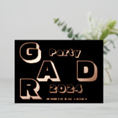 グラッモダンドパーティー 箔招待状 (立ち正面)