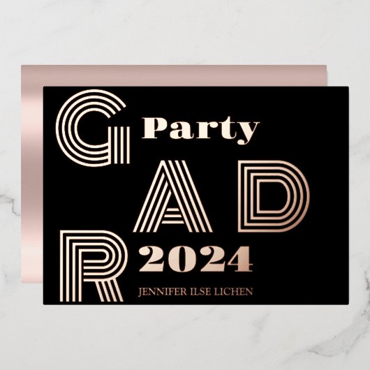 グラッモダンドパーティー 箔招待状 (正面/裏面)