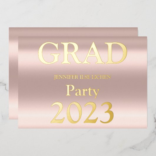 グラッモダンドパーティー 箔招待状 (正面/裏面)