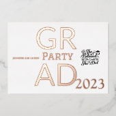 グラッモダンドパーティー 箔招待状 (正面)