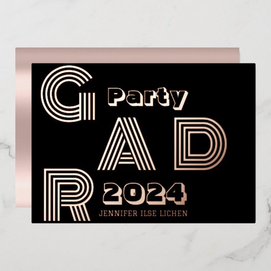 グラッモダンドパーティー 箔招待状 (正面/裏面)