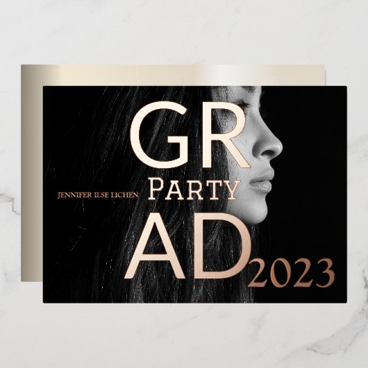 グラッモダンドパーティー 箔招待状 (正面/裏面)