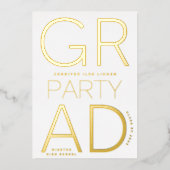 グラッモダンドパーティー | 2024年クラスの金ゴールドが押された 箔招待状 (正面)
