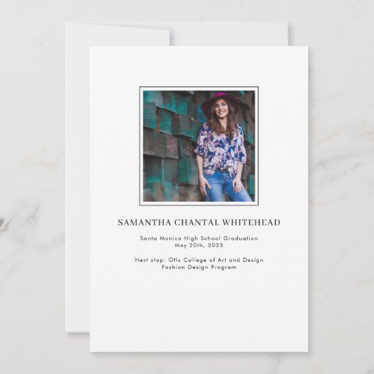 グラッモダンド写真の告知カード 案内状 (裏面)