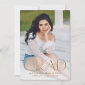 グラッモダンド粘土タイポグラフィ2写真卒業 案内状 (正面)