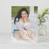 グラッモダンド粘土タイポグラフィ2写真卒業 案内状 (スタンド正面)