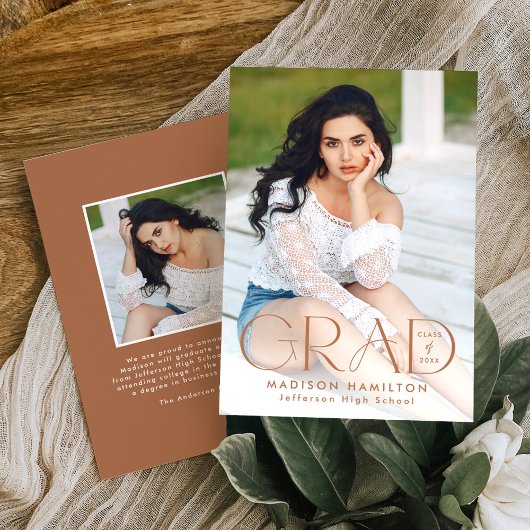 グラッモダンド粘土タイポグラフィ2写真卒業 案内状