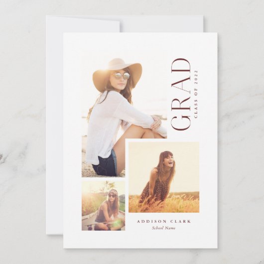 グラッモダンド3フォトコラージュ赤の発表 案内状 (正面)