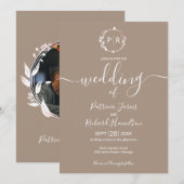 グラッロモノグラムカリグラフィーフォトウェディング 招待状 (正面/裏面)