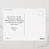 グラッ感謝していト写真ハンドフォイルハガキ 箔招待状ポストカード (裏面)